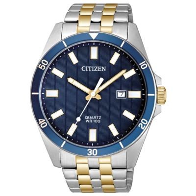 Citizen Men's Quartz Two-Tone Watch w/Blue Dial