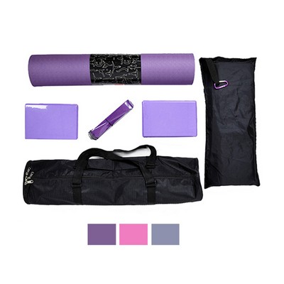 Yoga Exercise Mat with Carrying Bag Yoga Mat Yoga Block Stretch Band Yoga Set Bag