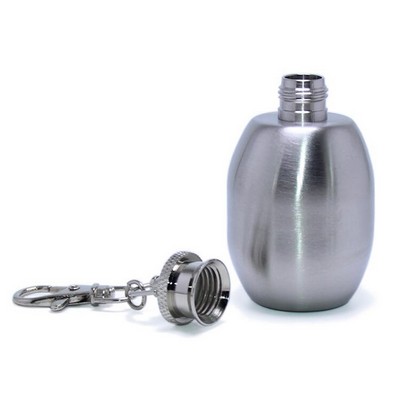 1 oz. Oval Hip Flask Keychain