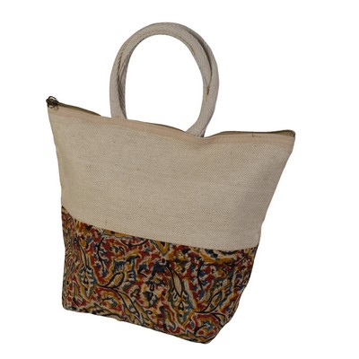 Jute Fiber/Burlap Bag with Thick Rope Handles (15"x6"x12")