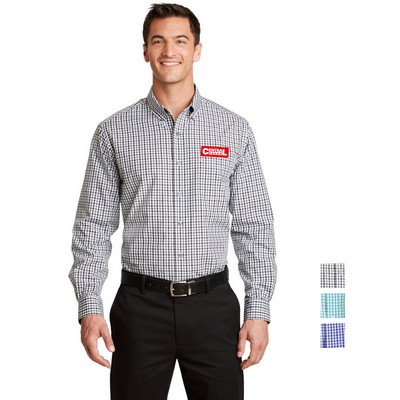 Port Authority® Long Sleeve Gingham Easy Care Shirt