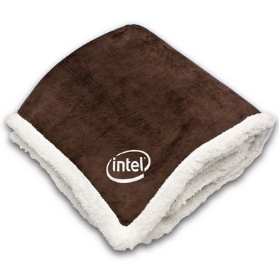 Starwood Micro Mink Sherpa Throw Blanket - (Embroidered)