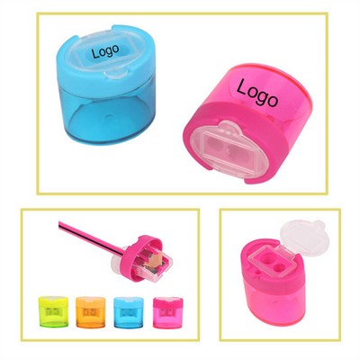 Compact Colored Handheld Dual Holes Manual Pencil Sharpener