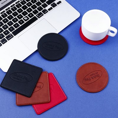 PU Leather Square Shape Coaster