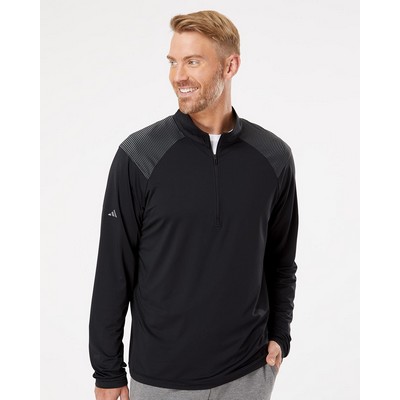 Adidas® Shoulder Stripe Quarter Zip Pullover