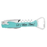 Teal Leatherette Wine Bottle Opener