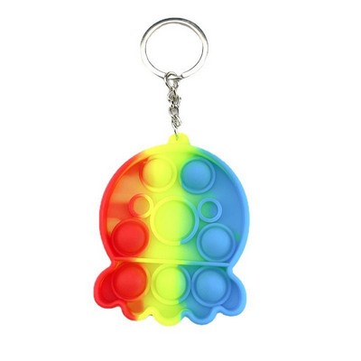 Octopus Push Pop Bubble Keychain