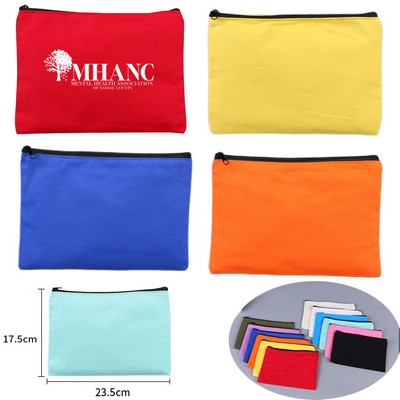 Canvas Zipper Pouch-Assorted Colors