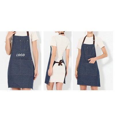 Adjustable Denim Aprons With 3 Pockets