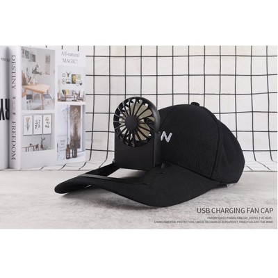 USB rechargeable baseball fan hat