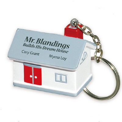 House Shaped Stress Ball w/Keychain