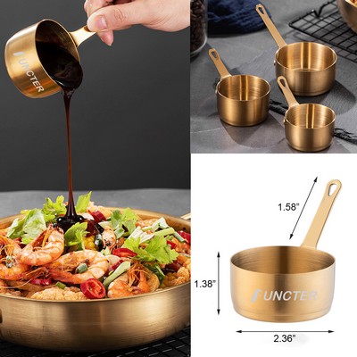 3 Oz 304 Stainless Steel Mini Dipping Sauce Cups With Handle - Gold