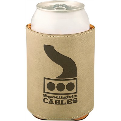 3 3/4" Light Brown Leatherette Beverage Holder