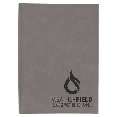 7" x 9 3/4" Gray Leatherette Journal-Lined Paper