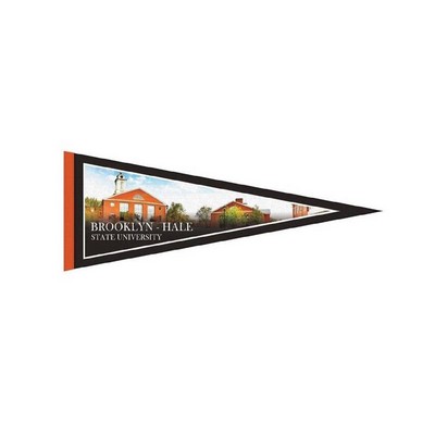 9" x 24" Full Color Felt Pennant Flag Banner with Strip