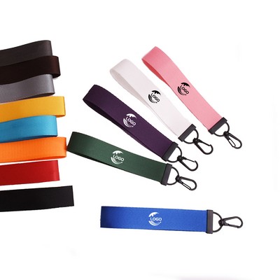 MOQ 100pcs Polyester Webbing Wristbands Keychain