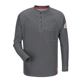 iQ Series® Men's Comfort Knit Long Sleeve Henley w/Insect Shield - Charcoal Gray