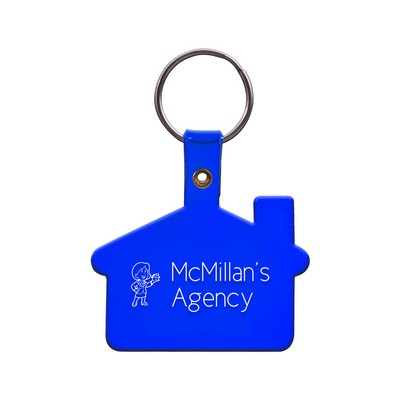 House Shaped Soft Plastic Key Tag (1 Color Imprint)