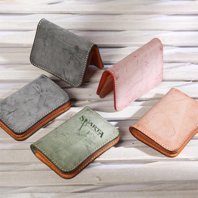 Pastel Leather Zippered Wallet