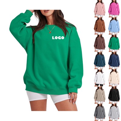 Women Fall Long Sleeve Crewneck Fashion Oversized Sweatshirt