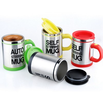 14 Oz. Stainless Steel Self Stirring Mug Mixing Cup