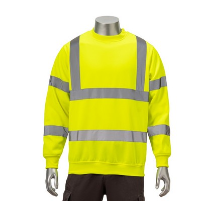 Hi Vis Class 3 Double Band Reflective Tape Safety Sweatshirt