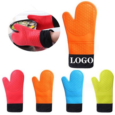 Silicone Insulation Oven Mitt W/ Cotton Lining