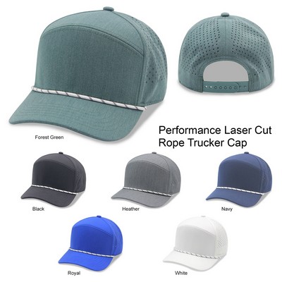 5 Panel Sport Trucker Cap w/Laser Cut Mesh Back