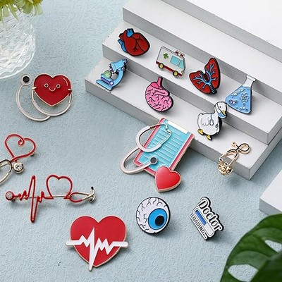 Custom Medical Shaped Cute Enamel Lapel Pins Brooch Pin Badge for Nurse Student