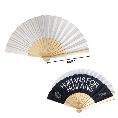 Wood Fabric Folding Fan