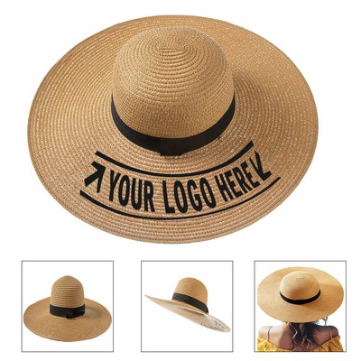 Embroidered Straw Sun Hat