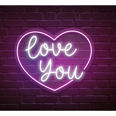 Pink Love You Neon Sign