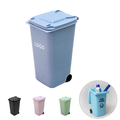 Mini Trash Can Storage Pen Holder