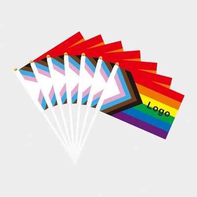 8''x5'' Pride LGBT Rainbow Flag Handheld