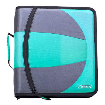 Case-It Dual Zipper Binders - Spearmint, 3 (Case of 6)