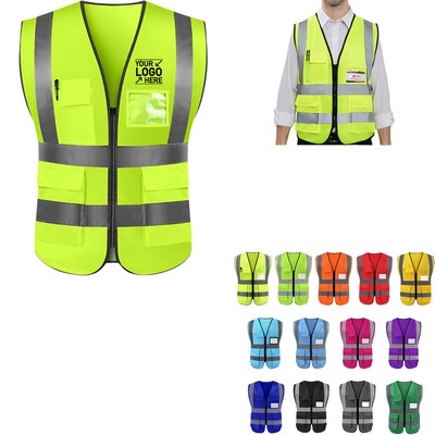 High-Visibility Safety Vest With Reflective Strips