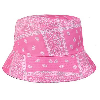 #59 Retro Flower Printed Bucket Hat Free Style Foldable Basin Hat