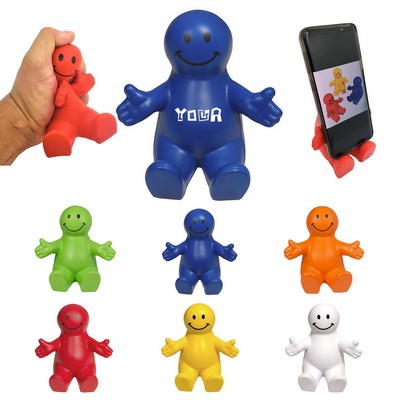 Smile Guy Squeezable Stress Reliever And Cell Phone Holder