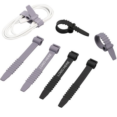 Adjustable Portable Silicone USB Cable Tie