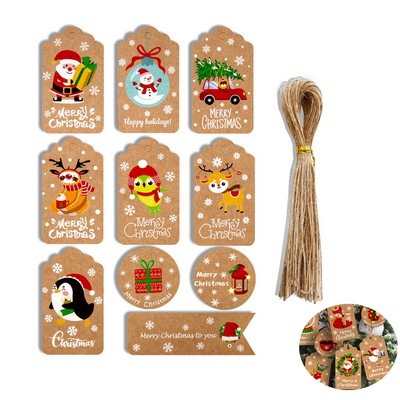 50 Pack Kraft Christmas Tag With Strings