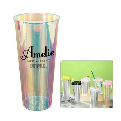 17oz Clear Fluted Plastic Cup