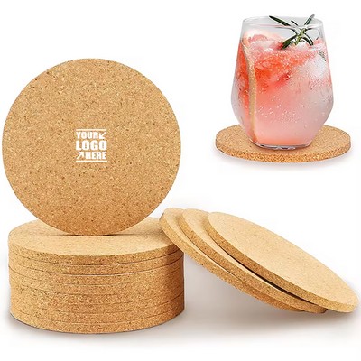 3.5" Round Natural Cork Coasters