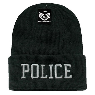 Rapid Dominance Police Law Enforcement Knit Cap Beanie w/Cuff