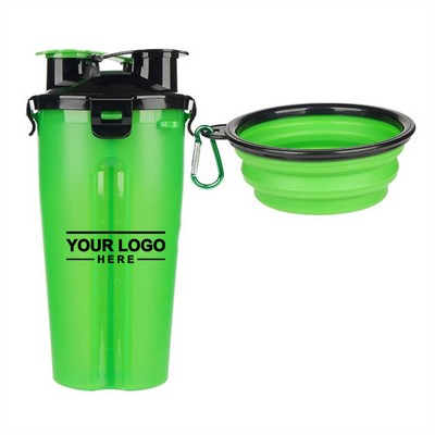 Pet Food Water Bottle and Bowl - Hydrate and Feed Your Pet on the Go