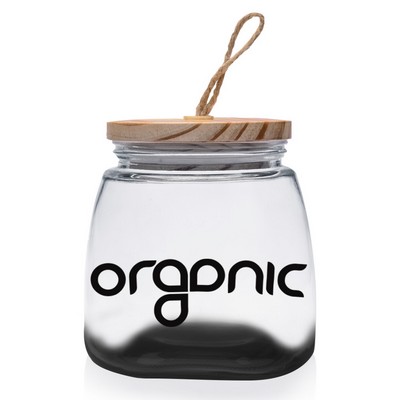 Glass Candy Jars with Suction Wooden Lid 64 oz