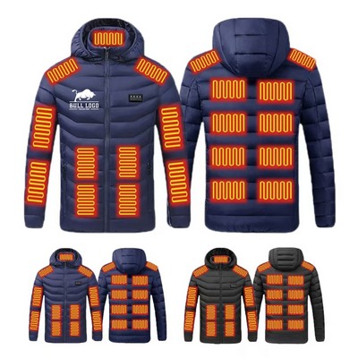 Four Control 21 Zone Heating Unisex Down Jacket Not Include Power Bank