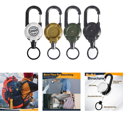 Heavy Duty Retractable Keychain Carabiner