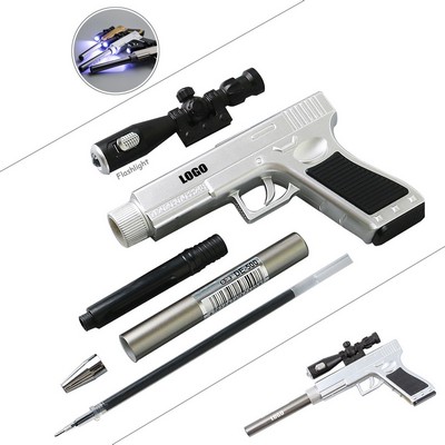 Pistol Gun Shaped Pen With Flashlight