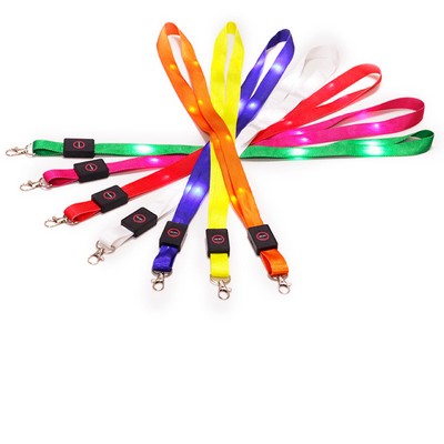 LED Light-Up Flat Lanyard with Switch