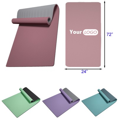 72 x 24 Inches Non Slip Yoga Mat TPE Yoga Mats Workout Mat with Carrying Strap for Yoga